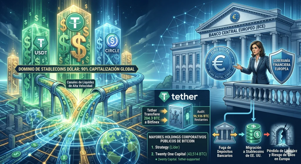 ¿Amenazan los stablecoins la soberanía de Europa? Descubre la advertencia del BCE sobre los tokens del dólar y el giro en las reservas de Bitcoin de Tether.